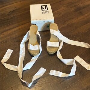 Andrew Stevens Cream Espadrille Sandals